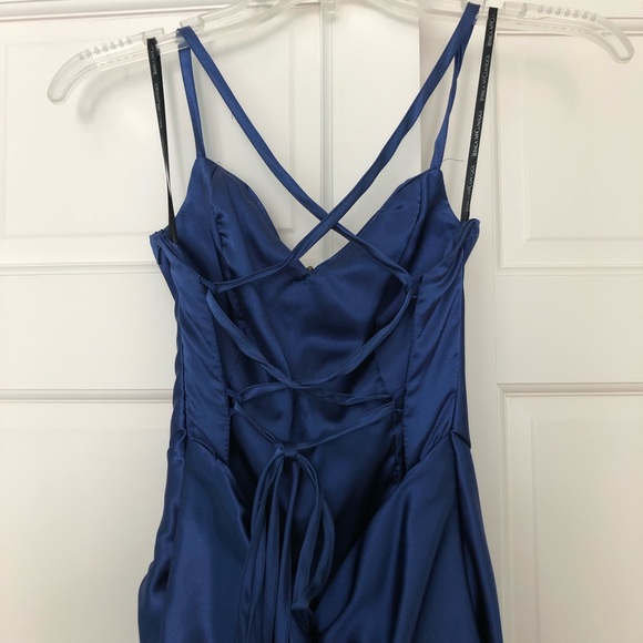 Blue Formal/Prom High Low Dress, Blue, 1 - Picture 4 of 8